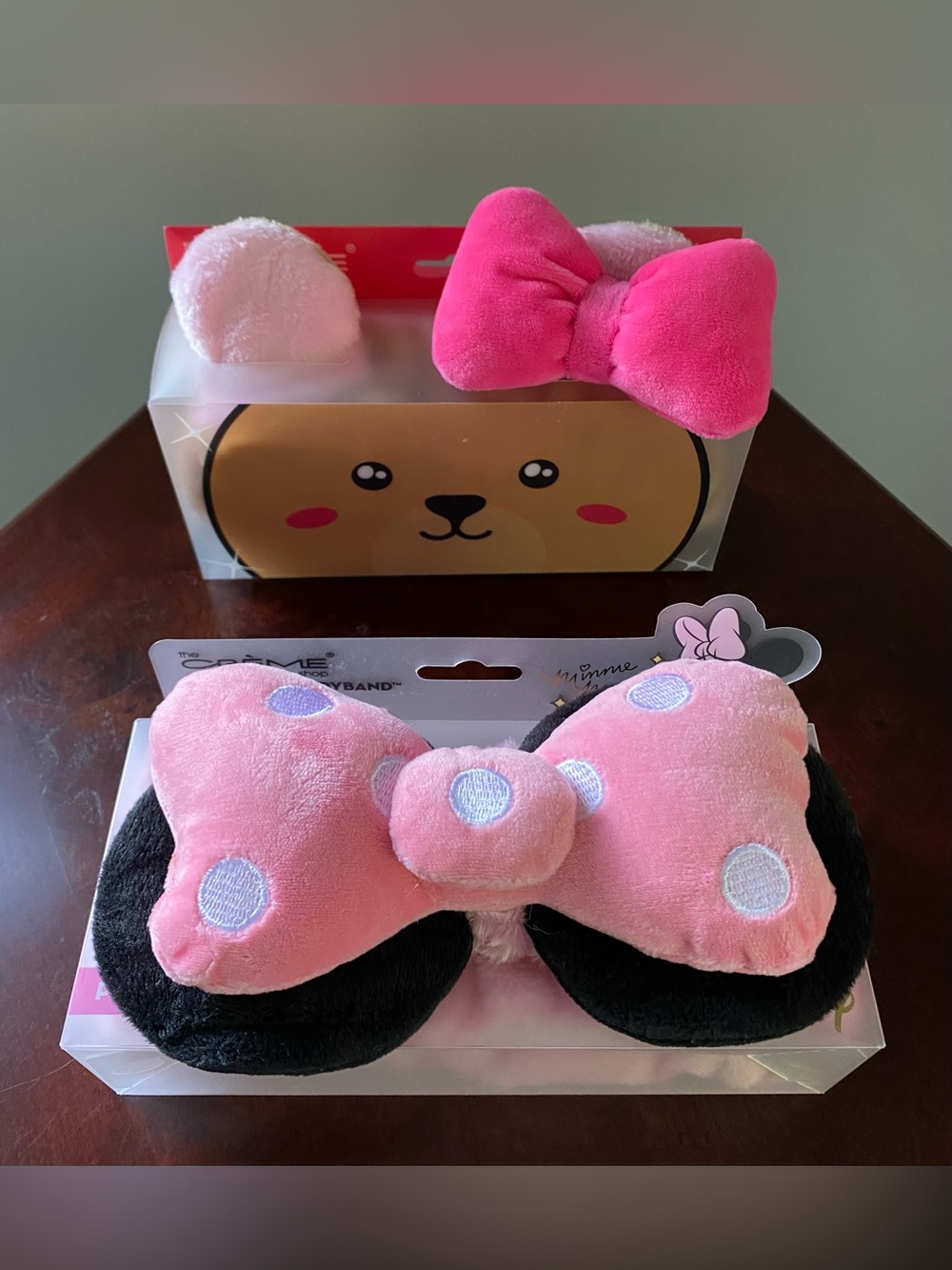 The Crème Shop Minnie Mouse Pink 3D Headband & Teddy Bear Plush Headband